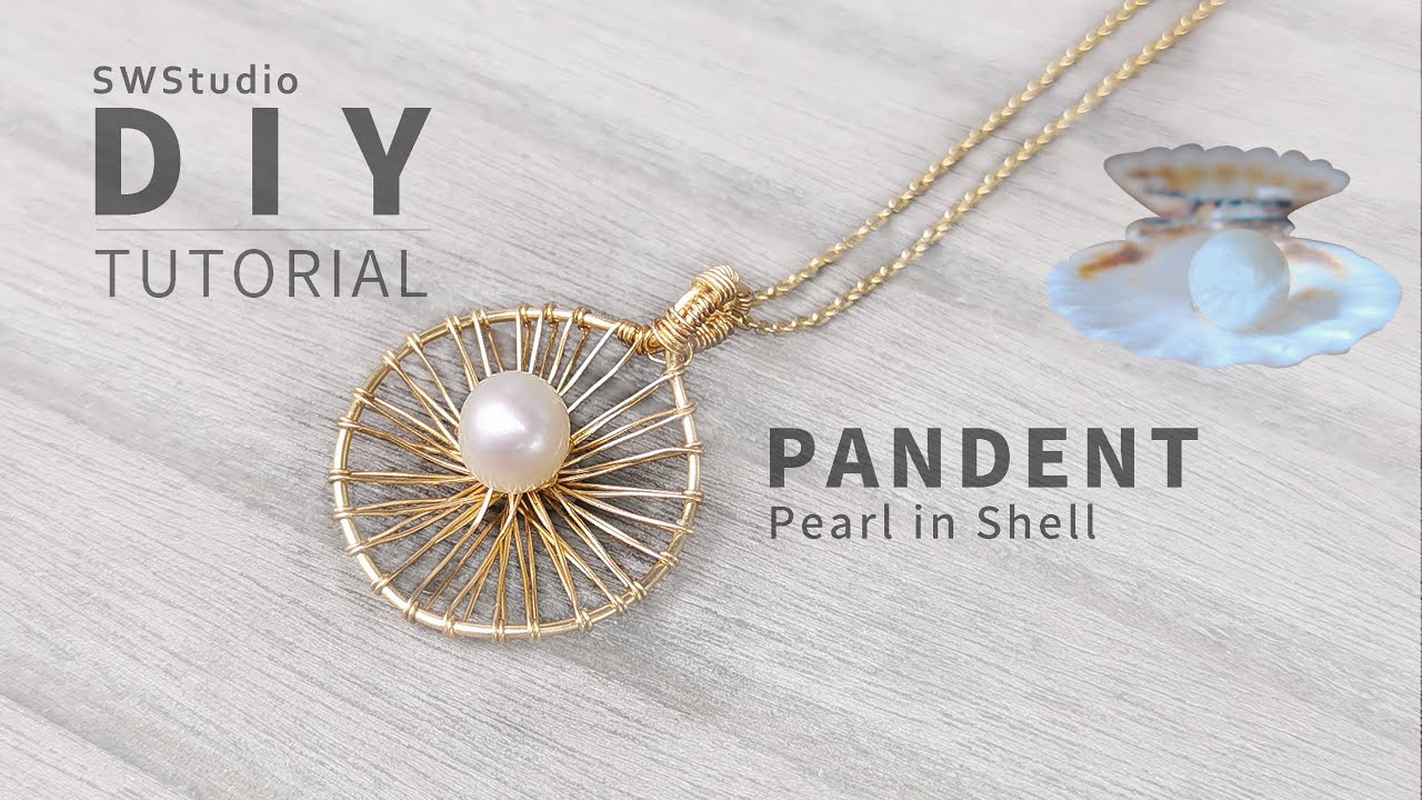 DIY PEARL IN SHELL pendant /Wire Wrapping Pendant Tutorial / DIY Jewelry / DIY Accessories