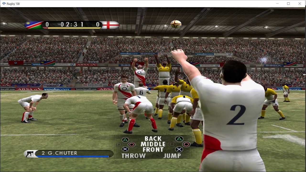 Rugby 08 PS2 GamePlay 1080p Full HD / England VS. Namibia