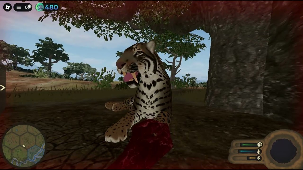 Jogando como smilodon solitária! -- Ecos: La Brea / Roblox (Parte 4)