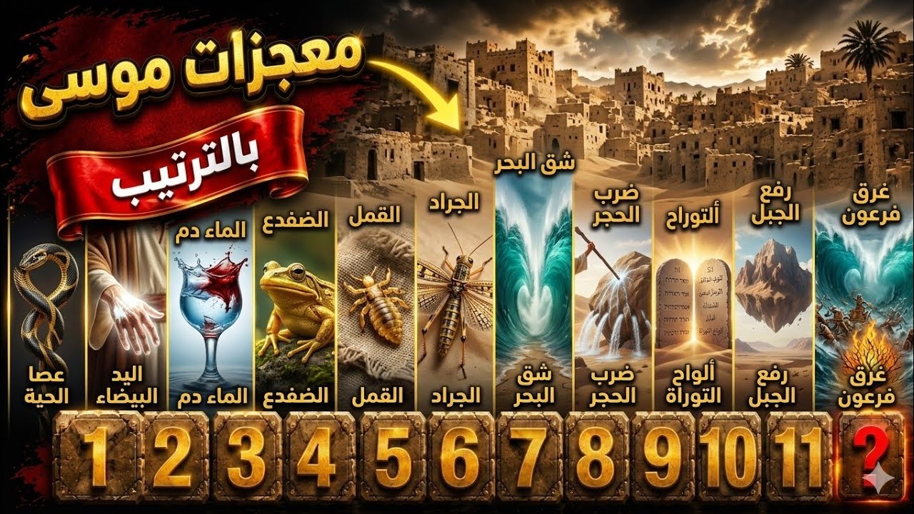 معجزات سيدنا موسى كليم الله التي أدهشت بني إسرائيل بالترتيب