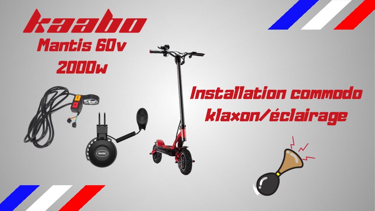 Kaabo mantis GT 60v installer un commodo klaxon/éclairage sur sa trottinette