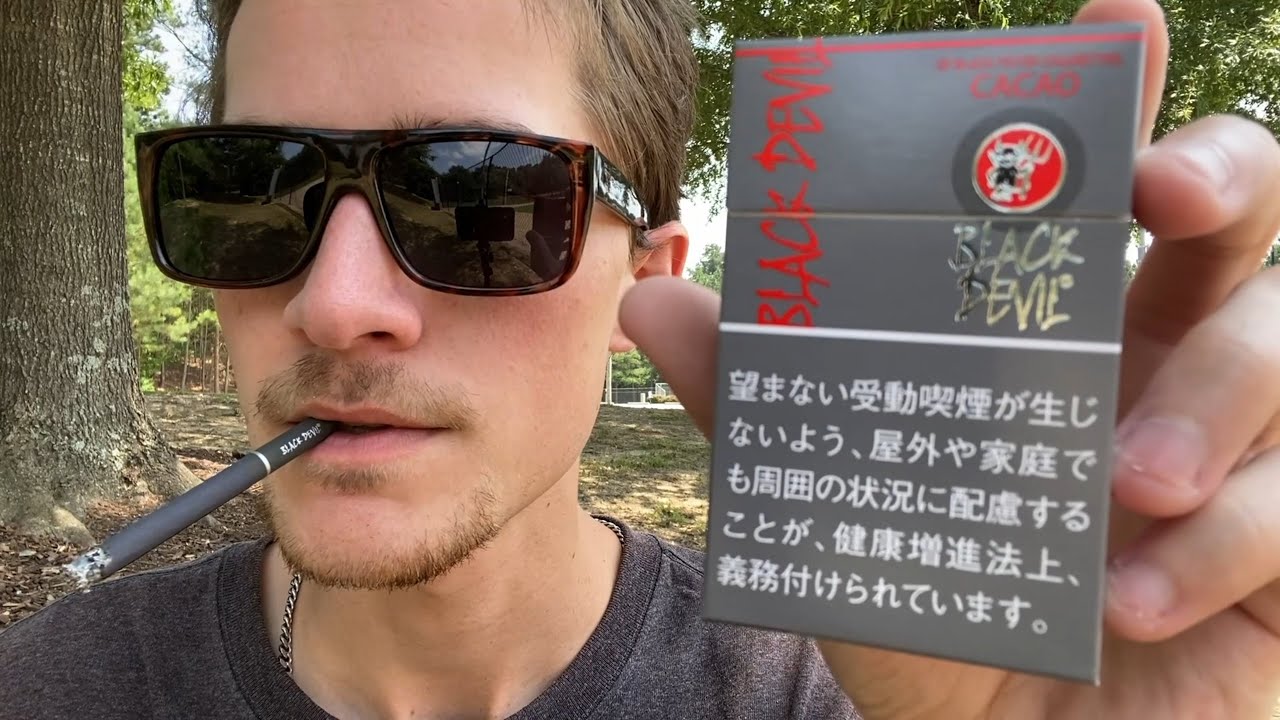 Smoking a Black Devil Cacao Flavored Cigarette - Review