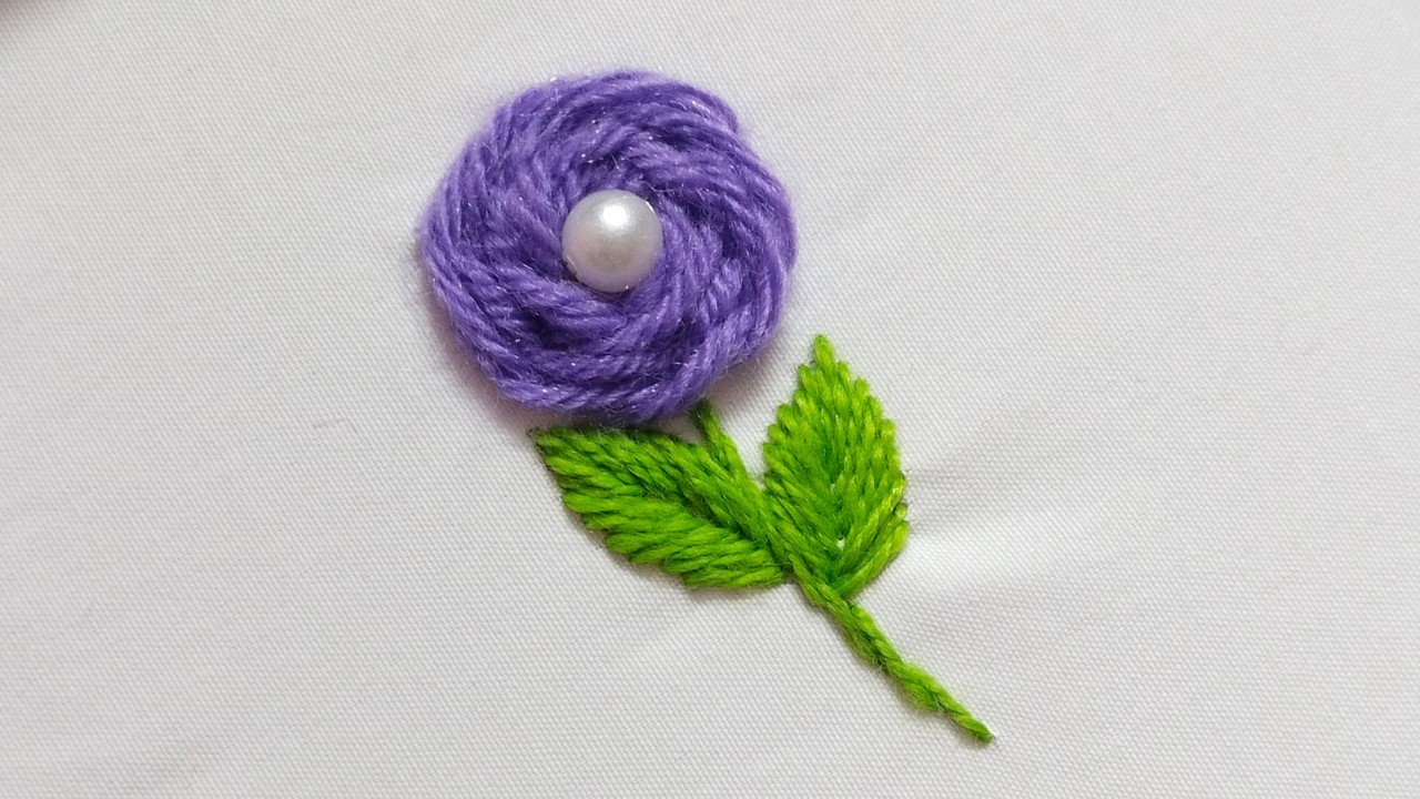 Beautiful flowers | Golden flower making with hand embroidery | hand embroidery for beginners |