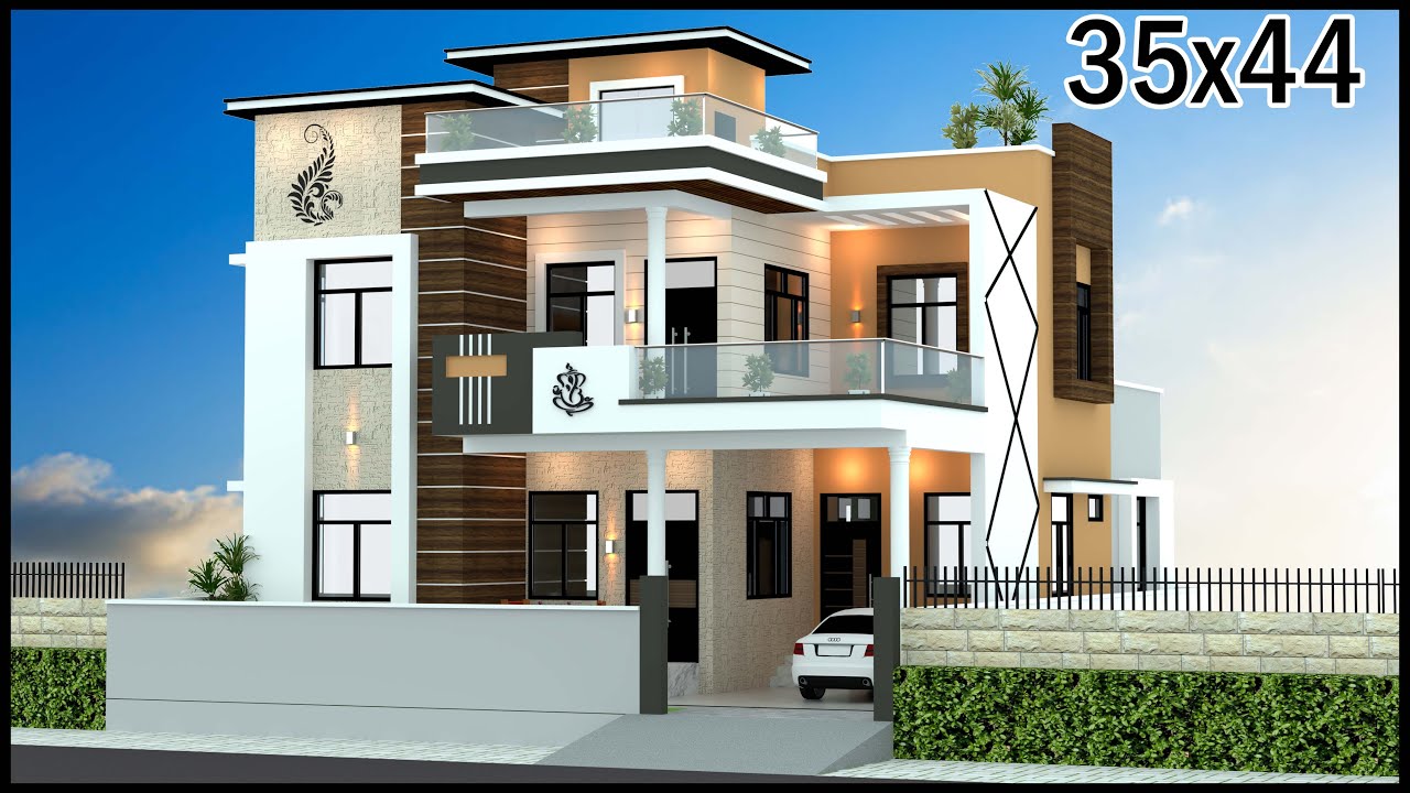35x44 6Room Modern Kothi Ka Design | 40x55 4BHK Latest House Design | Gopal Architecture