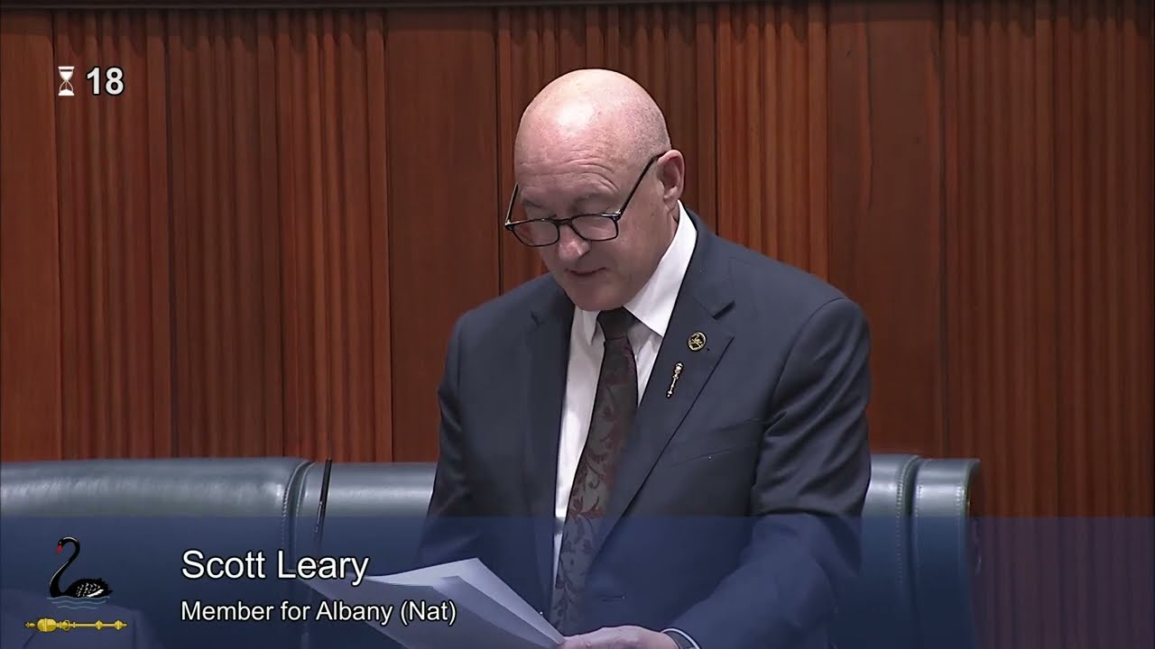 Scott Leary MLA Member for Albany 12 August 2026 Rail Safety National Law Application Amendment Bill