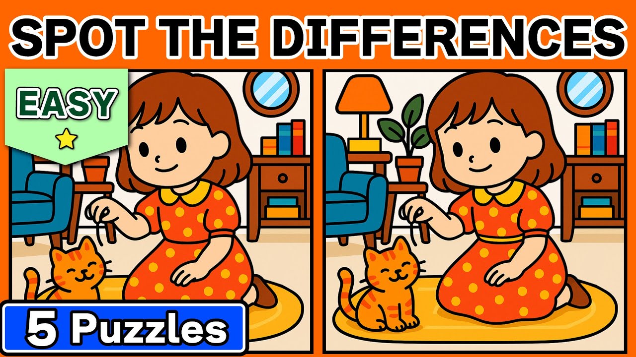 【EASY】A Full Visual Workout – Find Every Difference (5 Puzzles) #156