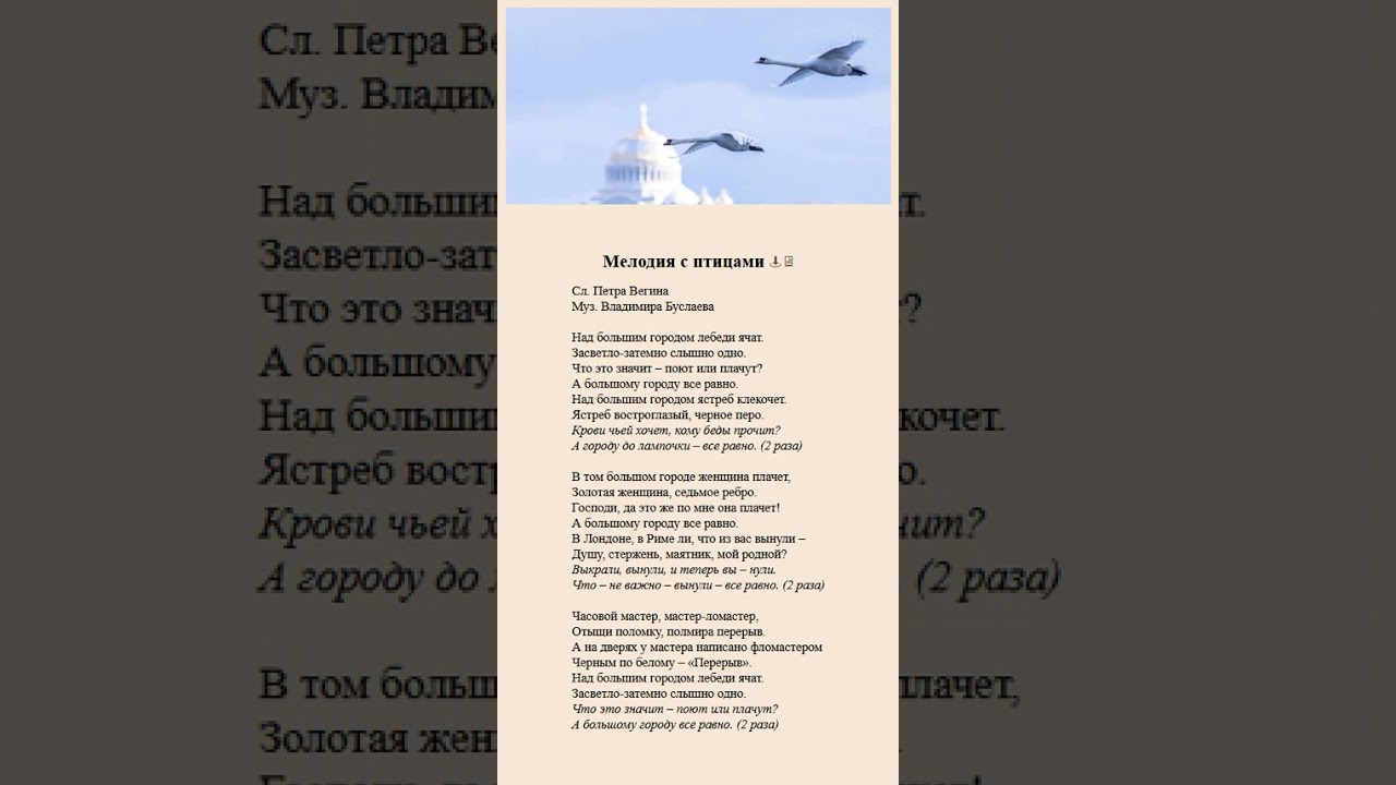 Мелодия с птицами. П.Вегин