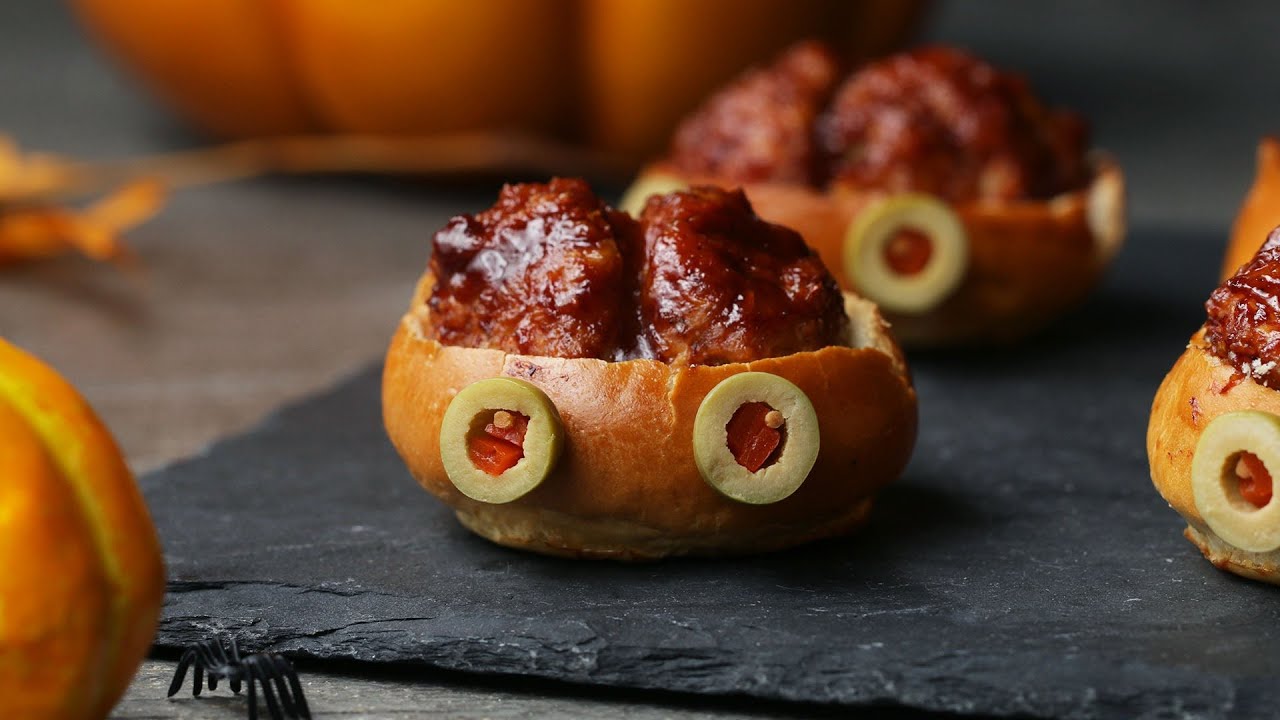Brain Sliders For A Savory Halloween Treat • Tasty