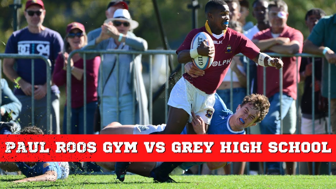 Напряженный школьный матч по регби между командами Paul Roos и Grey HS. Множество желтых карточек!