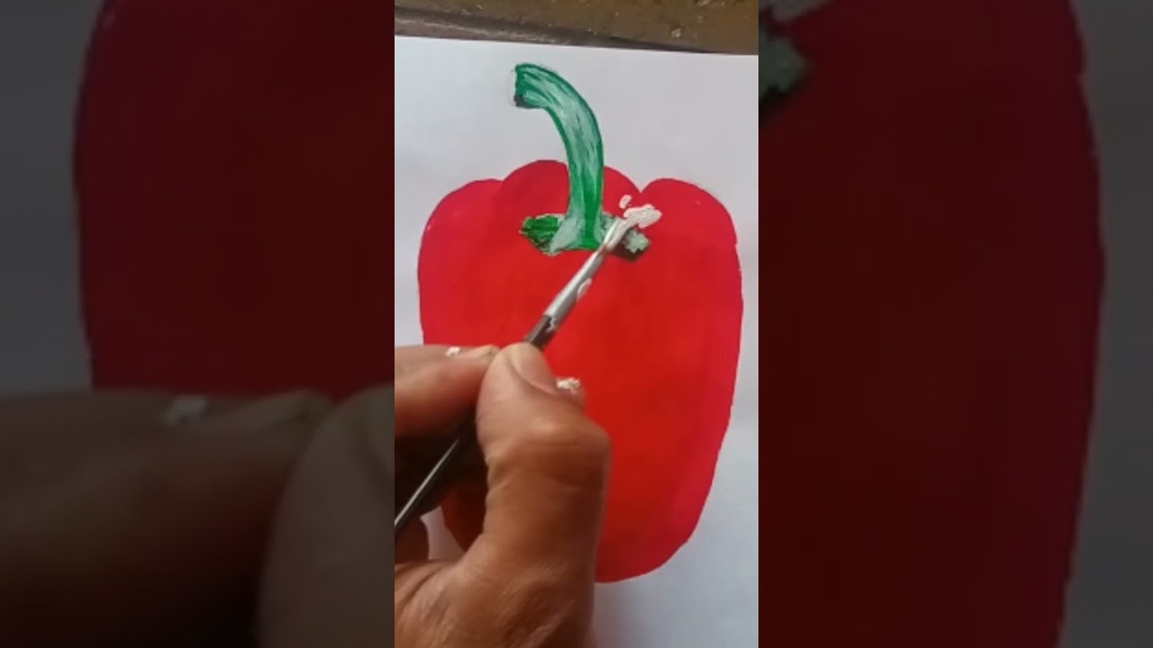 Red bell pepper #shorts #art  #painting
