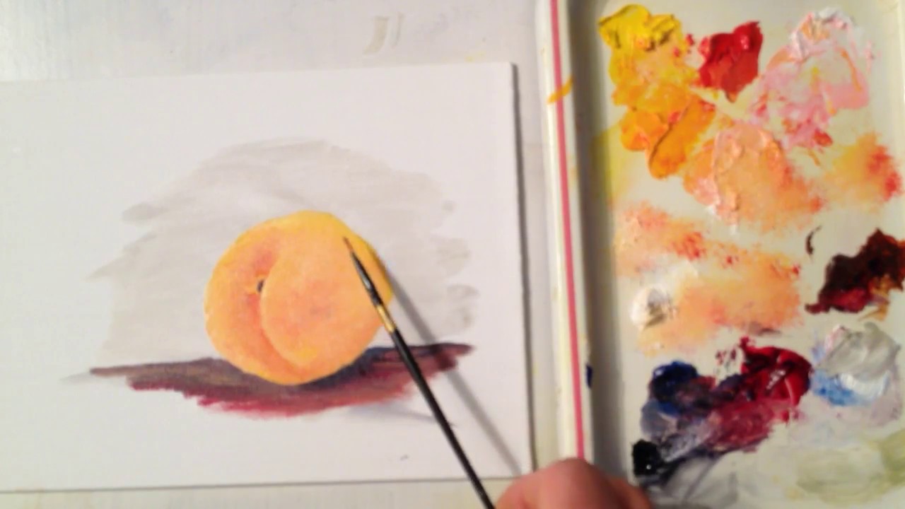 How to paint a Peach (Beginners First Peach Painting lesson)