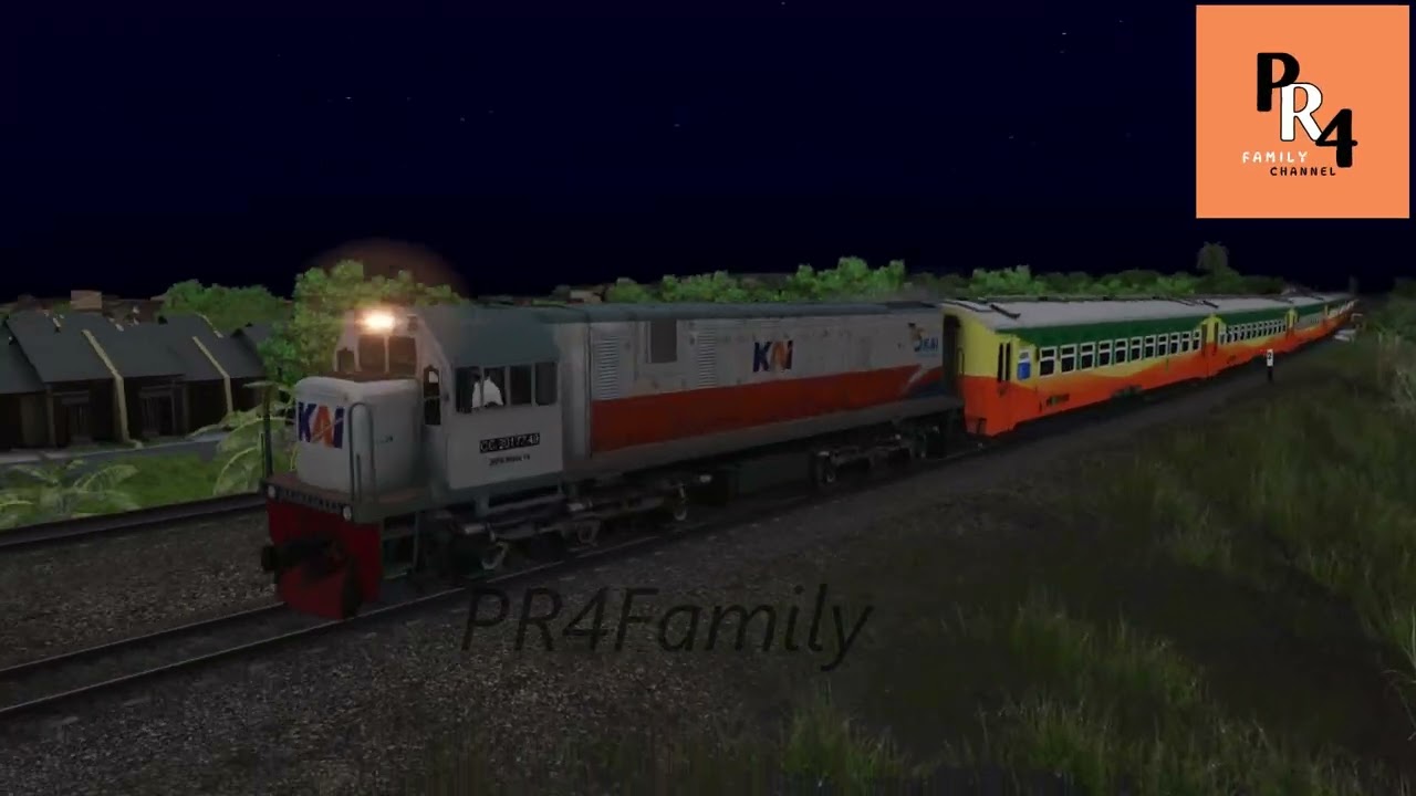Kereta Api Melewati rel panjang yang berbahaya di siang dan malam hari | Game Kereta Api