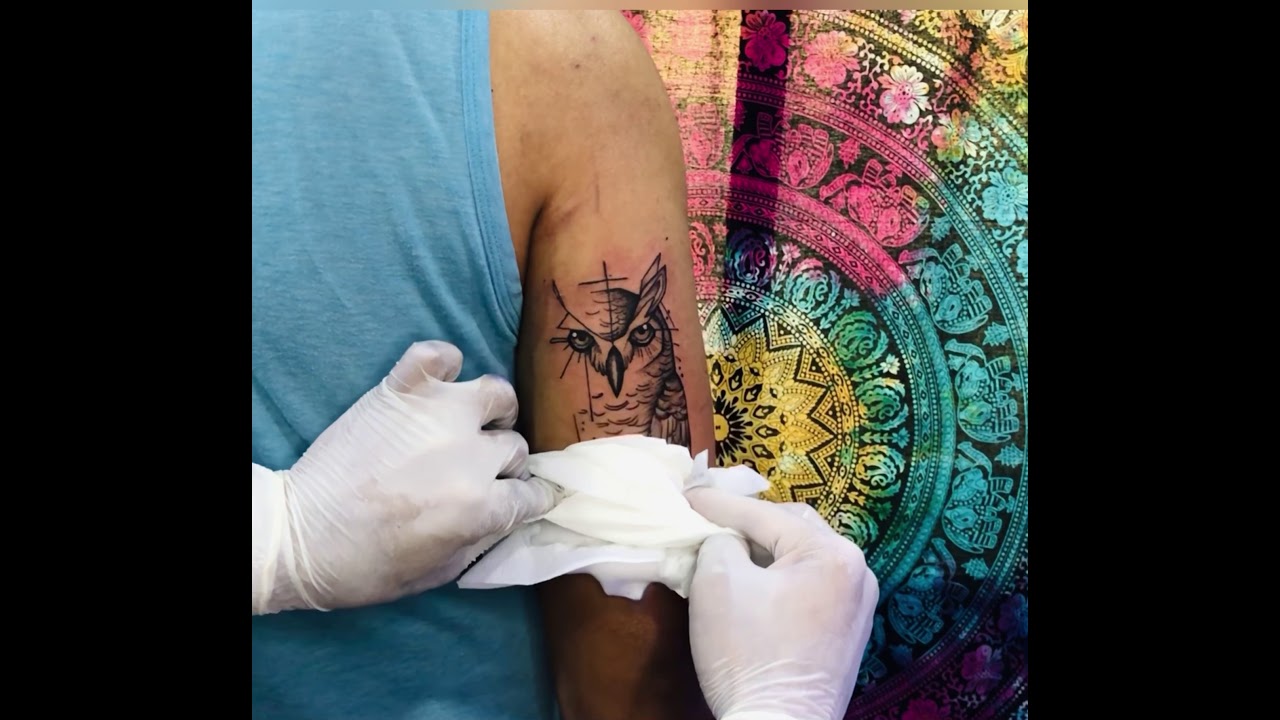 💙#Owltattoo#Simpletattoo#Tattoolife#Tattoowork#shortvideo#Slowartist#Depenstha🌸