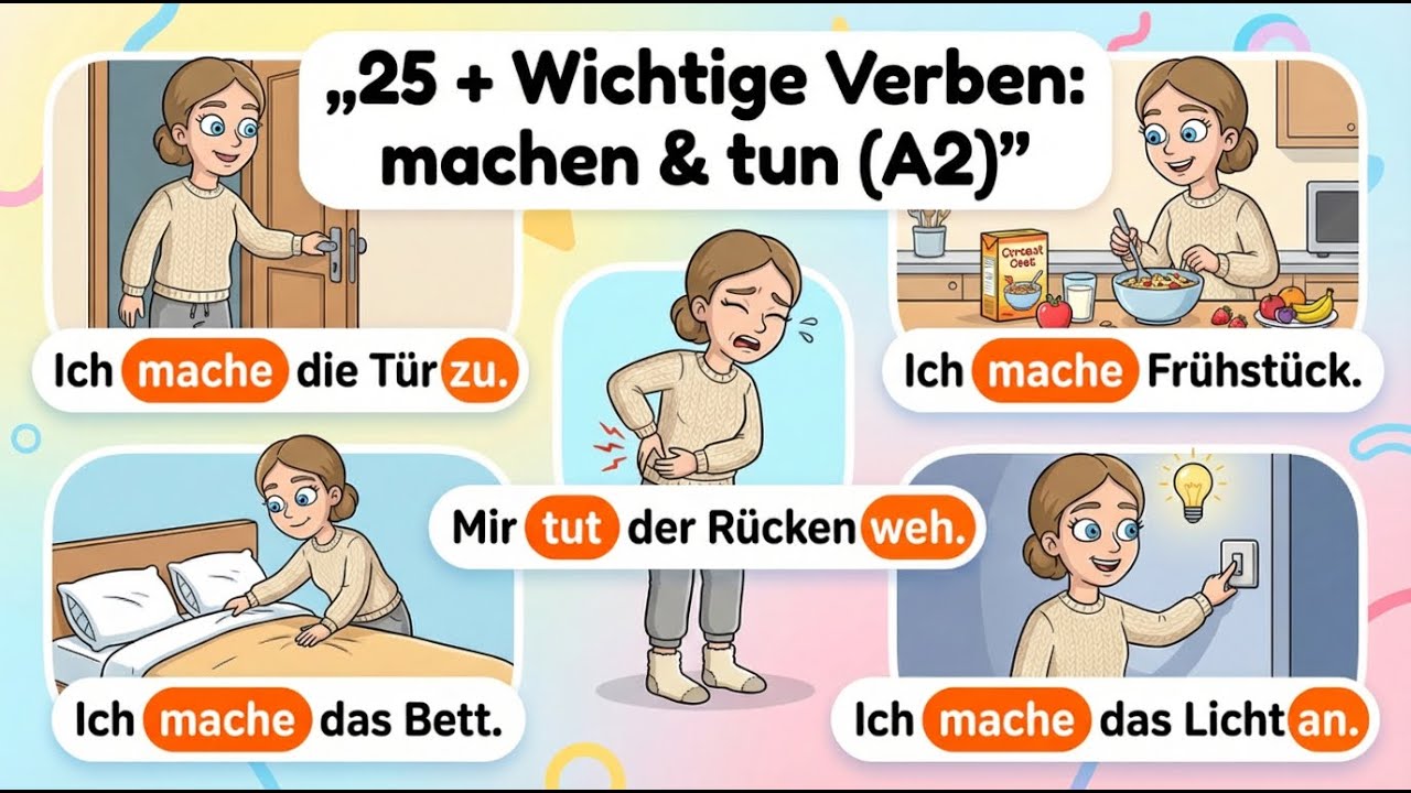 Learn German With Fun | Important Sentences With " Machen & Tun " 👌💕👌💕