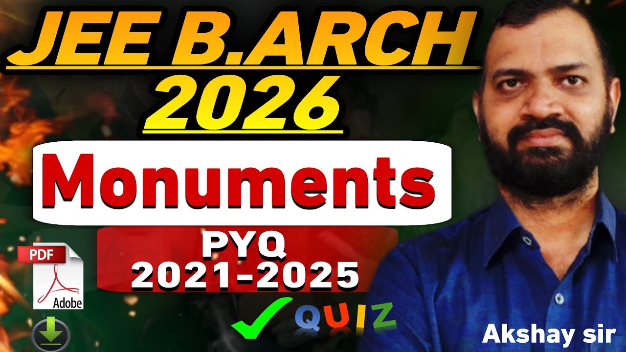 Top 30 | Monuments | Buildings | PYQ 2021 2025 For Jee ( B.Arch ) 2026 | Jee Mains Paper 2