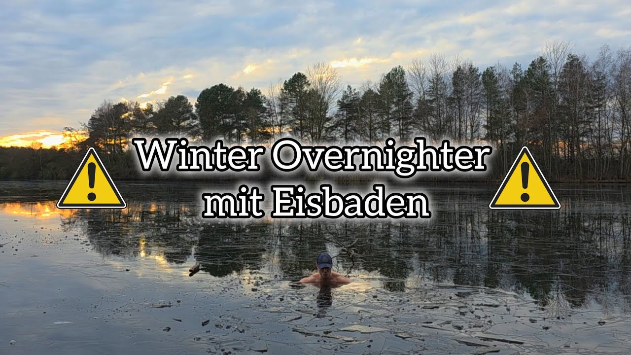 Winterbiwak Overnighter am See mit Eisbaden | Bushcraftausrüstung | Outdoorküche
