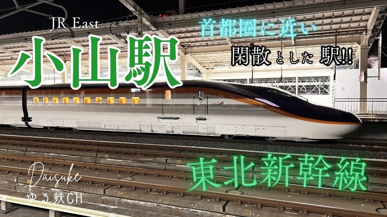 【新幹線の閑散駅】以外と停車列車が少ない小山駅 発着・通過集