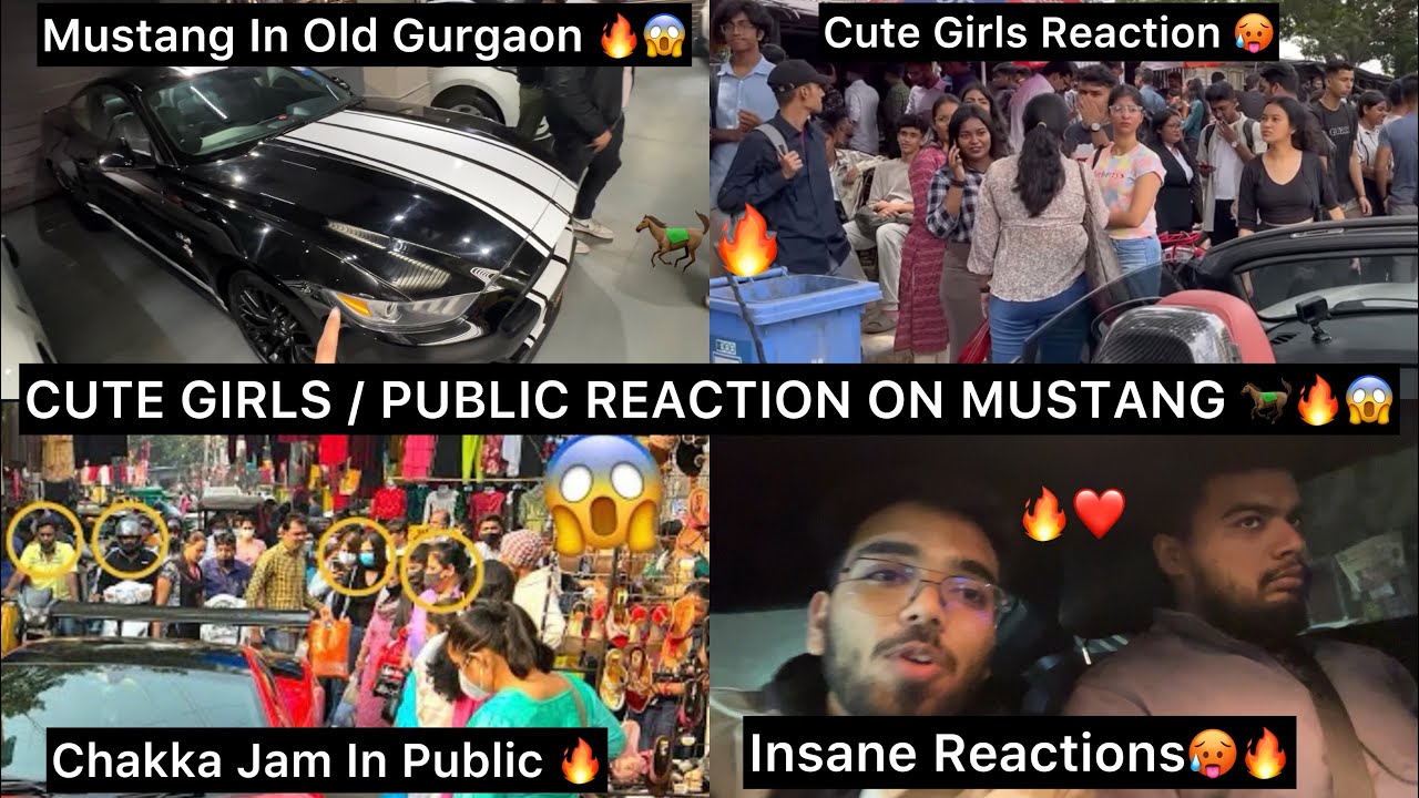 Cute Girls & Public Reaction On Mustang 🐎🔥|| Supercar Reaction In India 😱 * Insane Reactions *