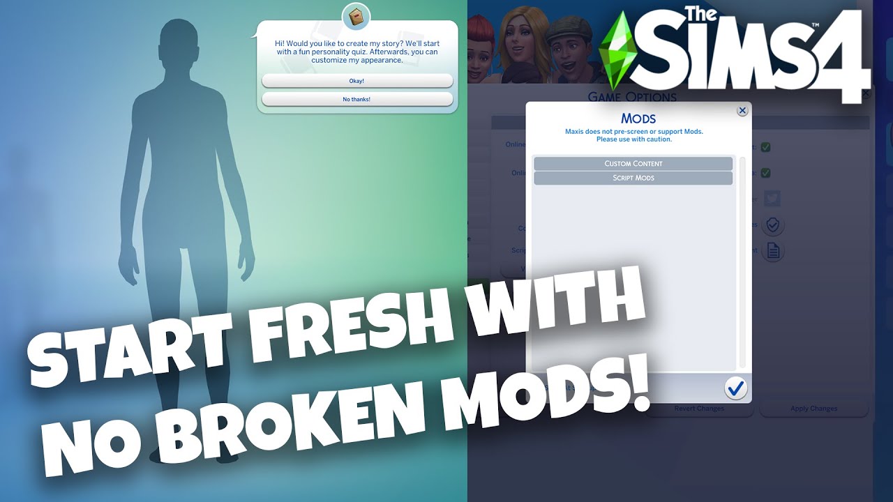 Sims 4 START from SCRATCH ✨start NEW game with NO broken mods