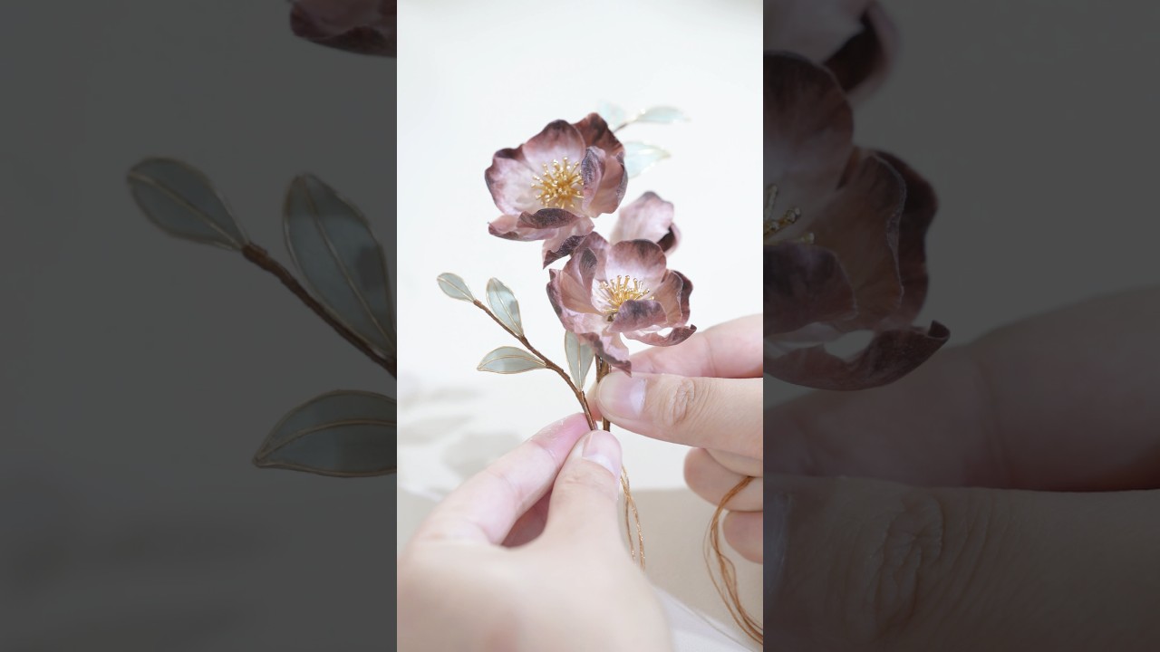 Ronghua Silk Flower Hairpin 🩶🩶 #lanseichina #craftideas #art #craftprojects #chinesevelvetflower