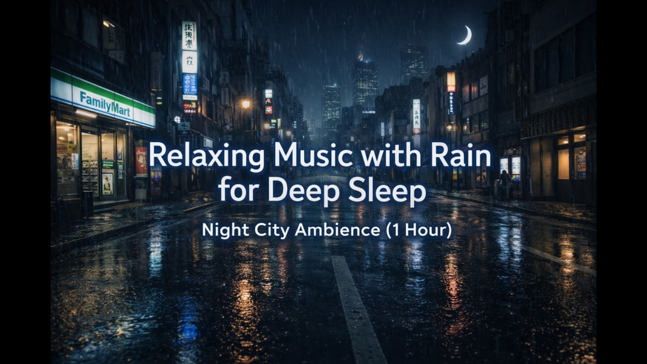 Relaxing Music with Rain for Deep Sleep 🌙✨ | Night City Ambience (1 Hour)