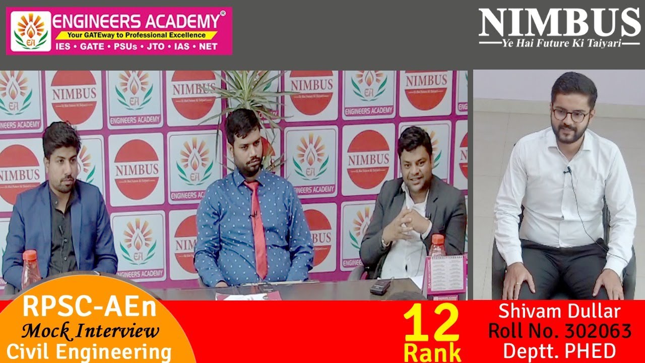 Congratulations Shivam Dullar ( PHED - AEn ) |Mock Interview - Engineers Academy Toppers in RPSC AEn