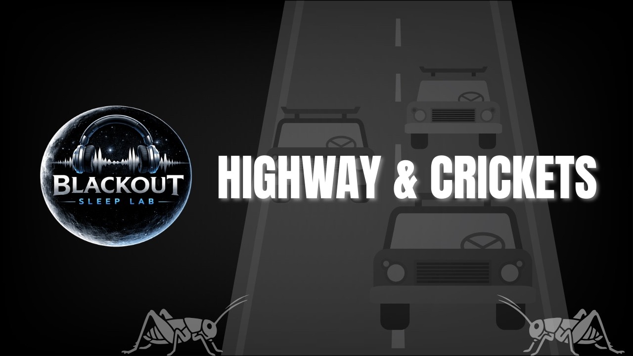 Distant Highway at Night with Crickets Black Screen 10 Hours | Blackout Sleep Lab