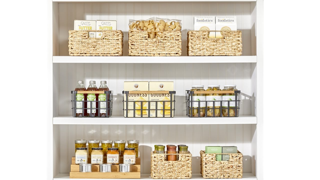 Water Hyacinth Braided Weave Pantry Basket - mDesign