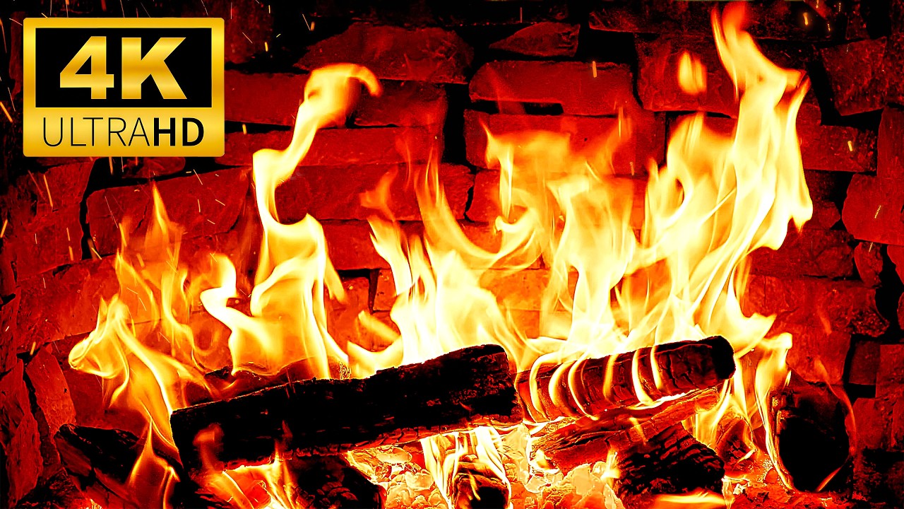 🔥 Super Cozy Fireplace in 4K UHD | Fireplace with Dancing Flames & Crackling Fire Sounds