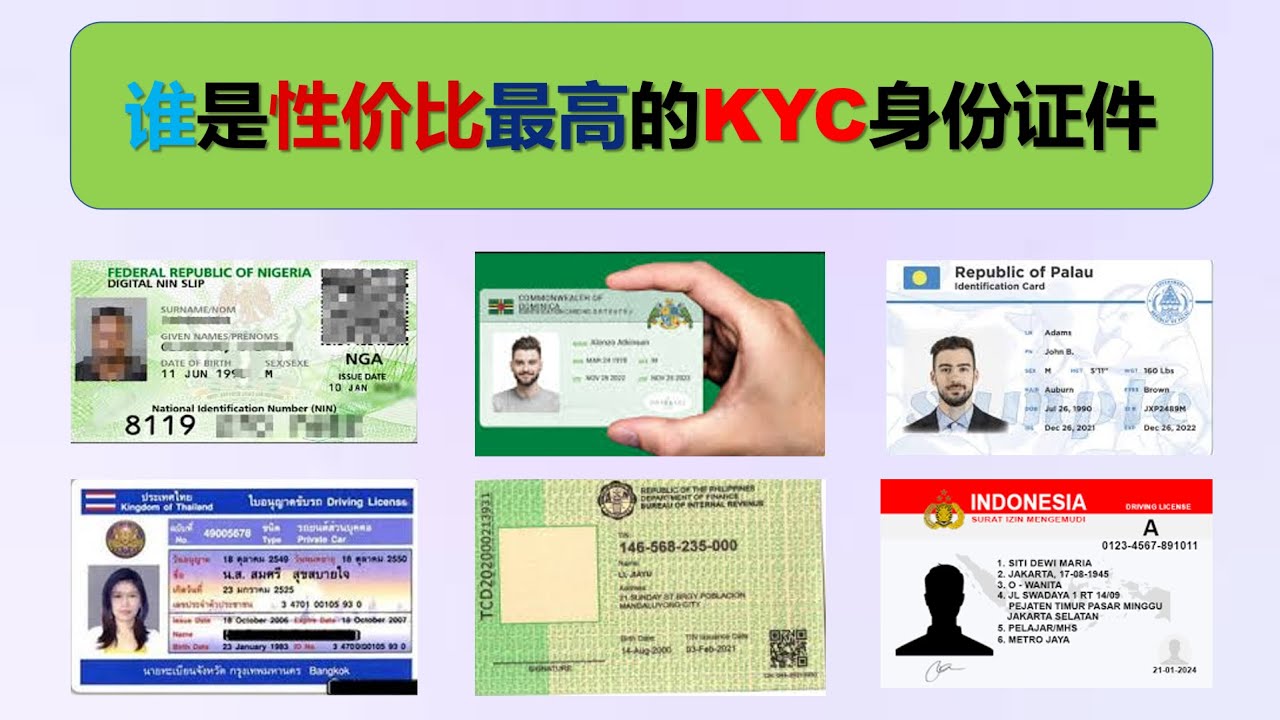 免费低价.海外KYC证件大盘点┃谁是性价比最高的KYC证件┃海外券商银行交易所钱包kyc证件┃海外驾照身份证