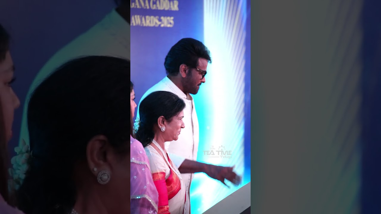 chiranjeevikonidela and his wife at #gaddarawards event.