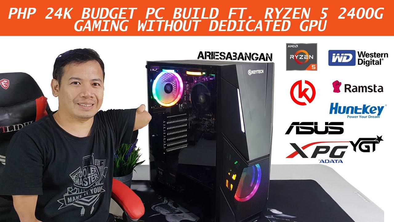 PHP 24K BUDGET PC BUILD FT. RYZEN 5 2400G GAMING WITHOUT DEDICATED GPU | ARIESABANGAN
