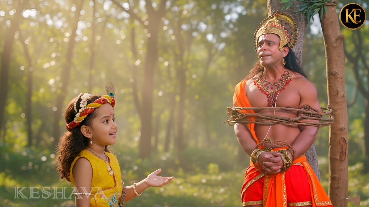 आख़िर क्यों बाल कान्हा ने हनुमान जी को रस्सी से बाँधकर दंड दिया? || YMKN || यशोमती मैय्या के नंदलाला