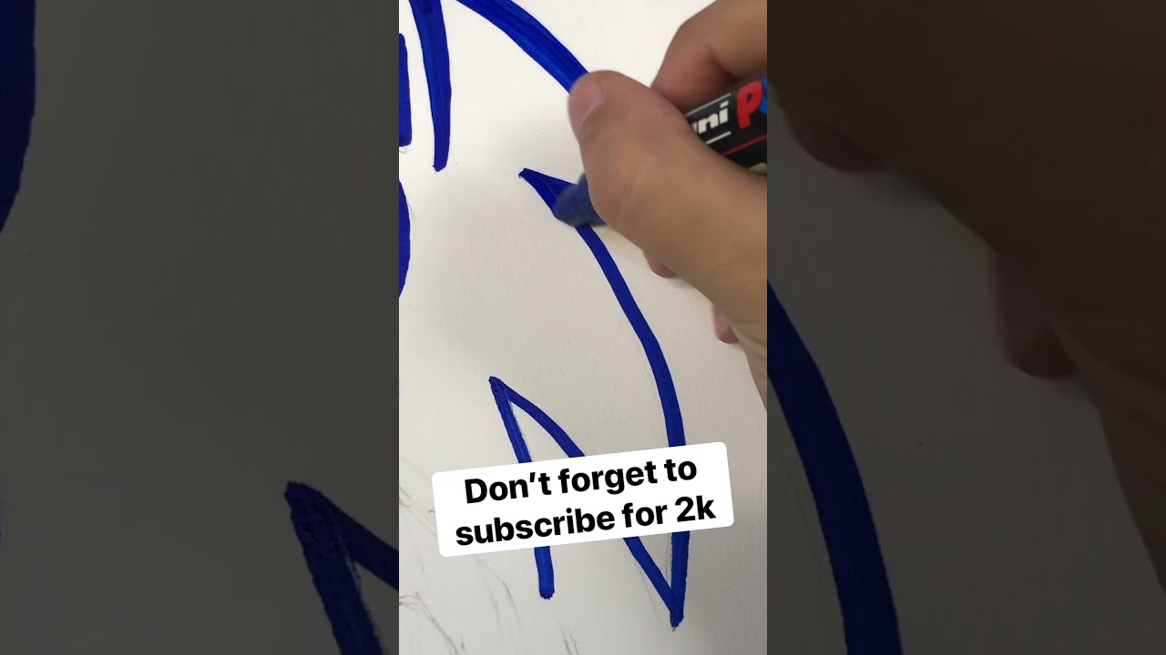 DRAWING But I can only use BLUE! #shorts #art #posca