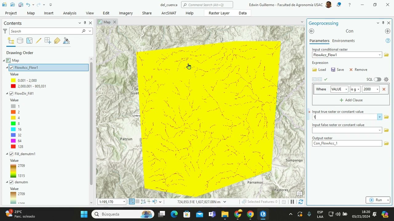 Delimitación de una cuenca en Arcgis Pro (Spatial Analyst Tools/Hydrology)