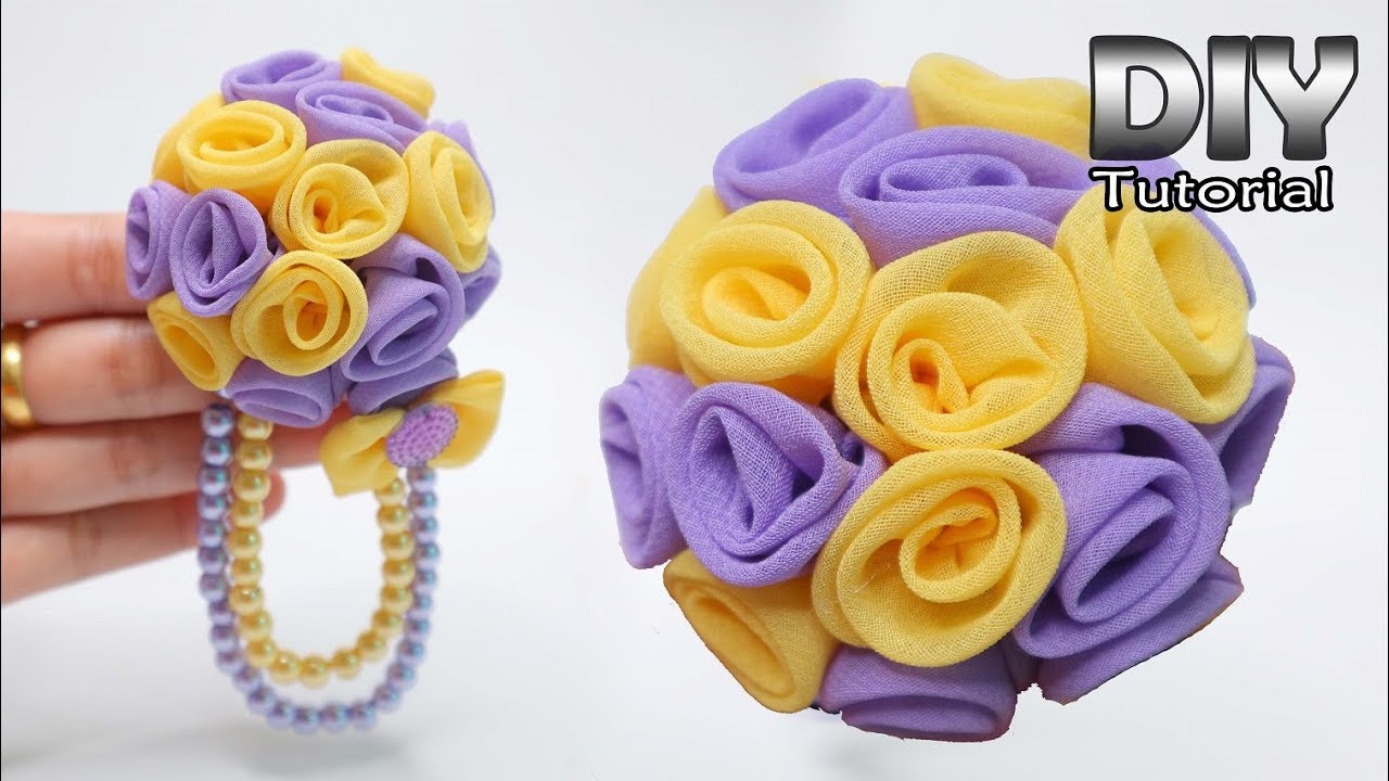 DIY - Tutorial Chiffon Fabric Flower | Bros Kain Sifon Elegant | Brooch handmade | Patchwork