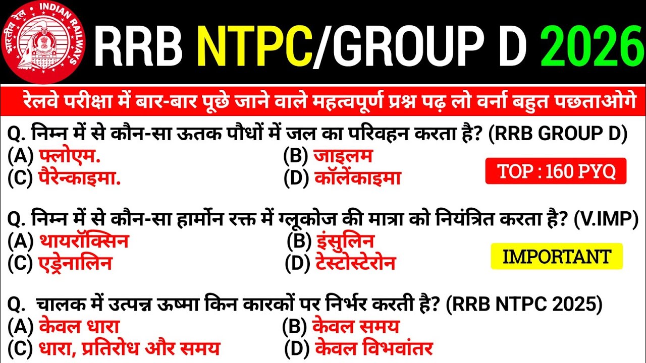 🔥RRB NTPC Previous Year Question Paper || Railway NTPC CBT-1 Previous Year Question Paper 2021