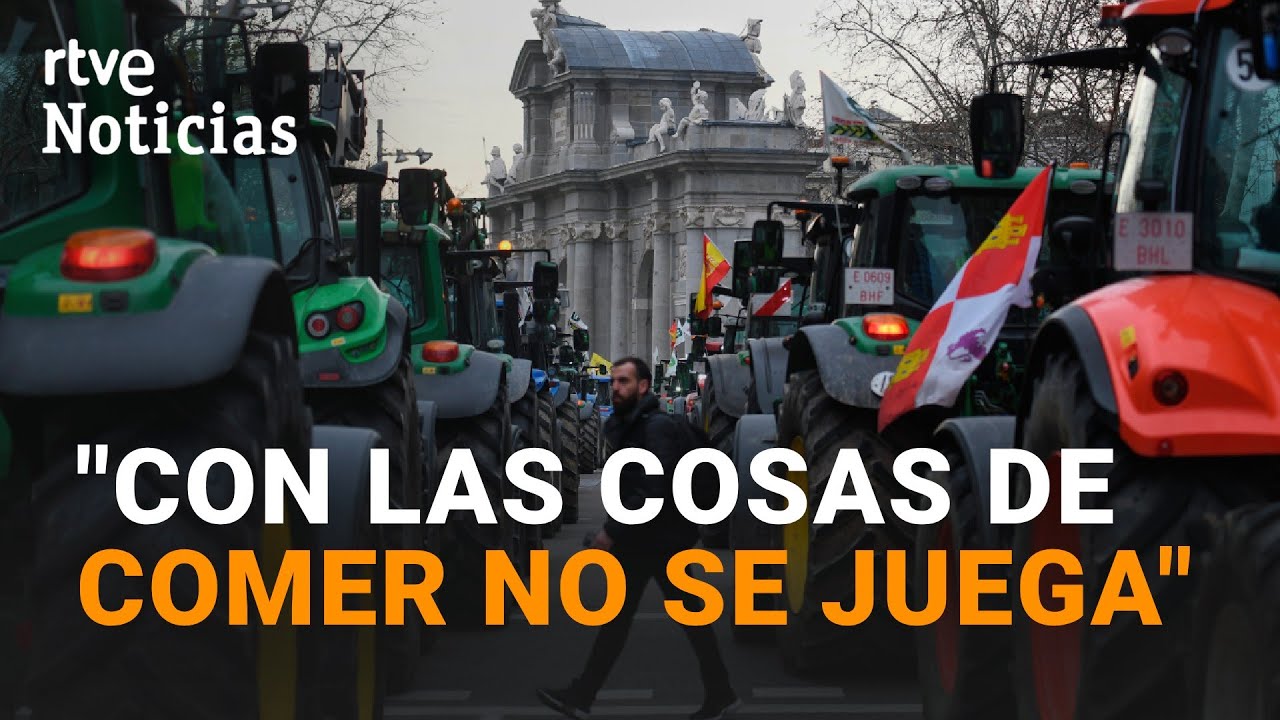 AGRICULTORES EN MADRID: 500 TRACTORES y 4.000 MANIFESTANTES BLOQUEAN la CAPITAL | RTVE Noticias