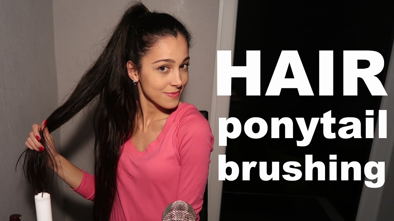 💛 ASMR Ponytail Long Hair Brushing & Playing / Soft Spoken