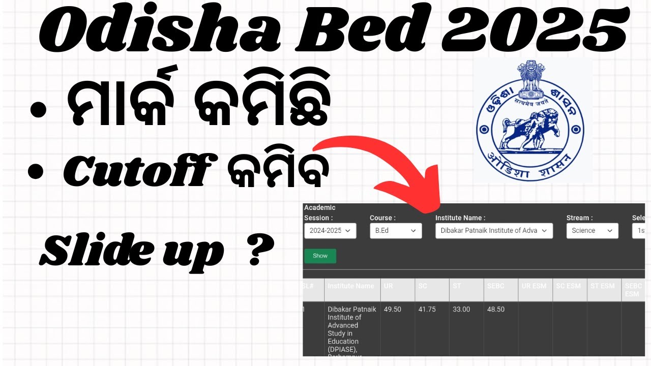 Odisha Bed 2025 l ମାର୍କ କମିଛି CUTOFF କମିବ l Slide up PROCESS I