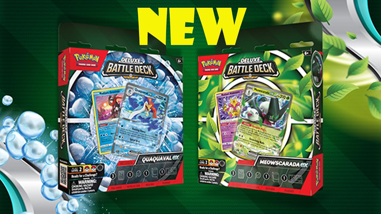 *NEW* Pokemon Deluxe Battle Decks - Meowscarada Ex & Quaquaval Ex