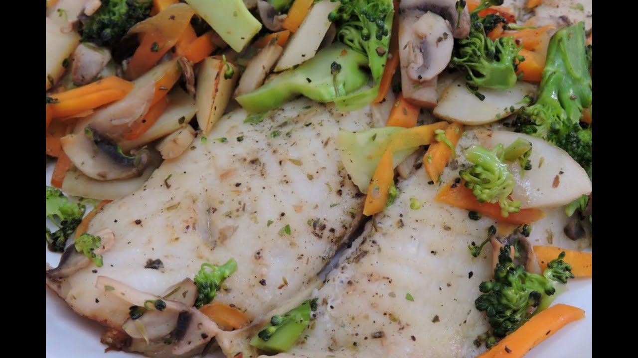 Pescado y verduras a las hierbas CERO GRASA.- RecetasdeLuzMa.