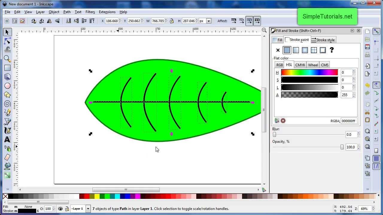 How to Draw a Leaf Tutorial - Inkscape
