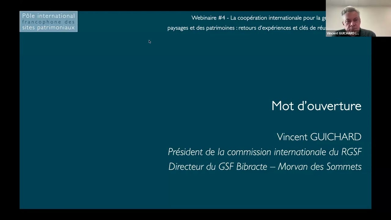 Webinaire international #4 - Introduction, Vincent Guichard