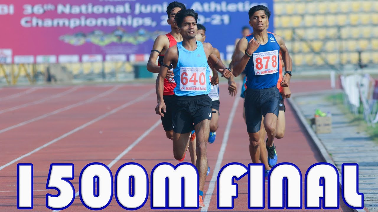 1500m race Boys U18 Final 36th National Junior Athletics Championships 2021