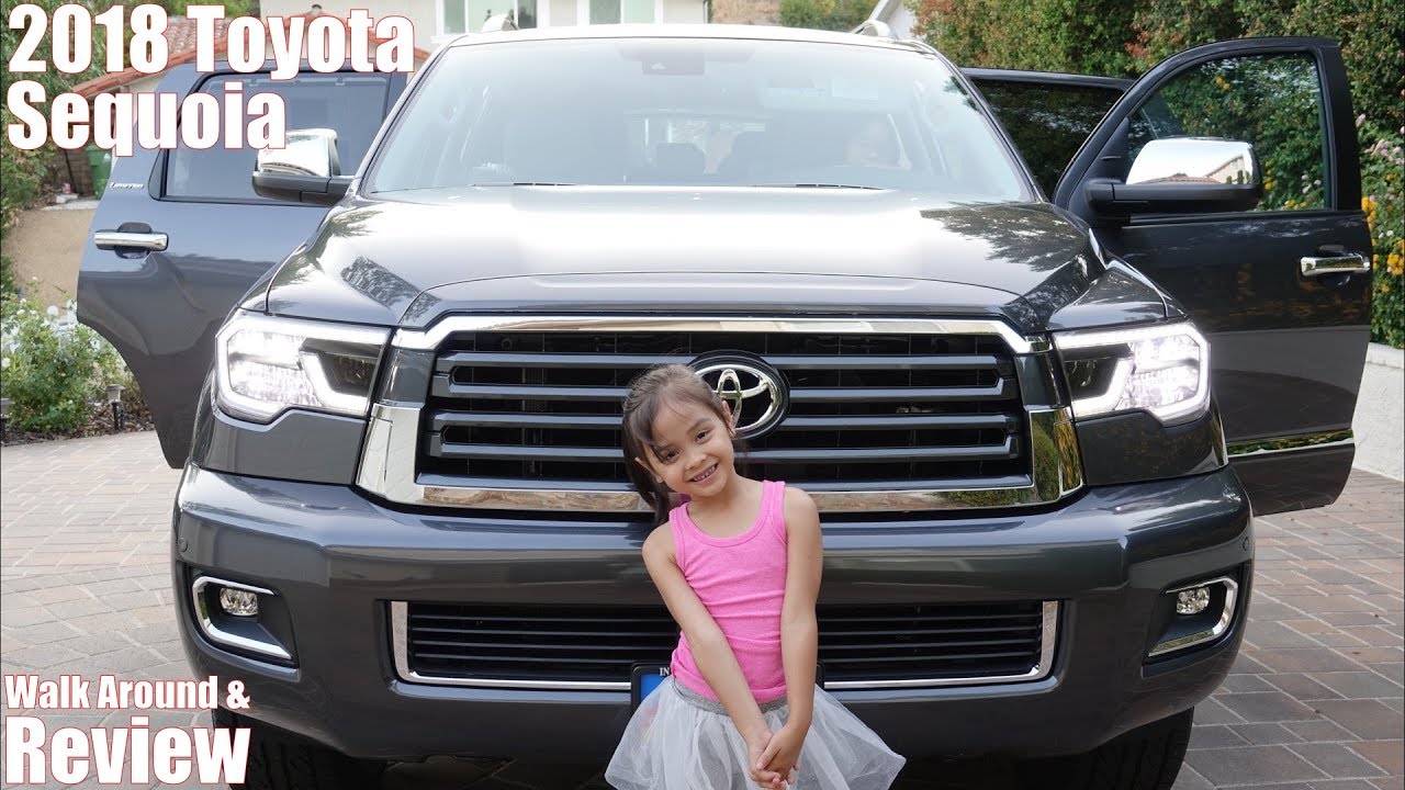 2018 Toyota Sequoia Walk Around and Review. Hulyan and Maya's New CAR. Family Toy Channel