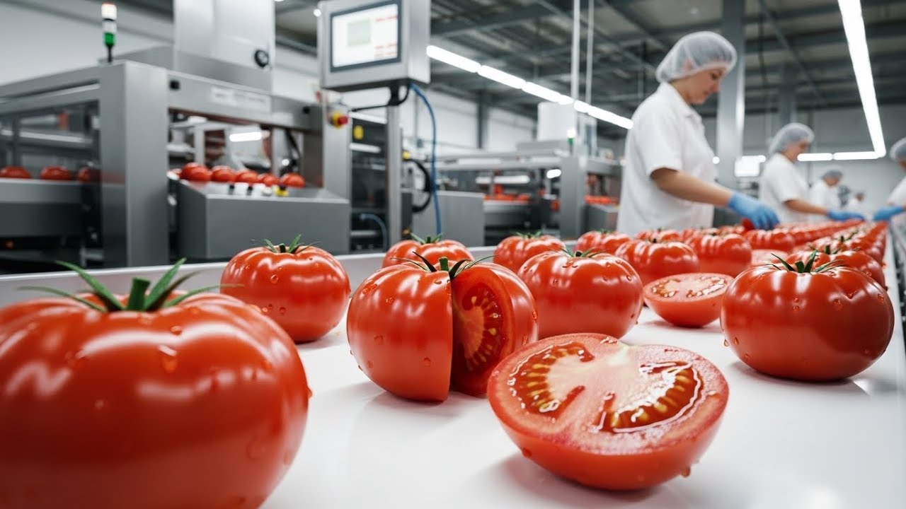 Inside the Modern Tomato Factory: From Field to Table (The Whole Process)
