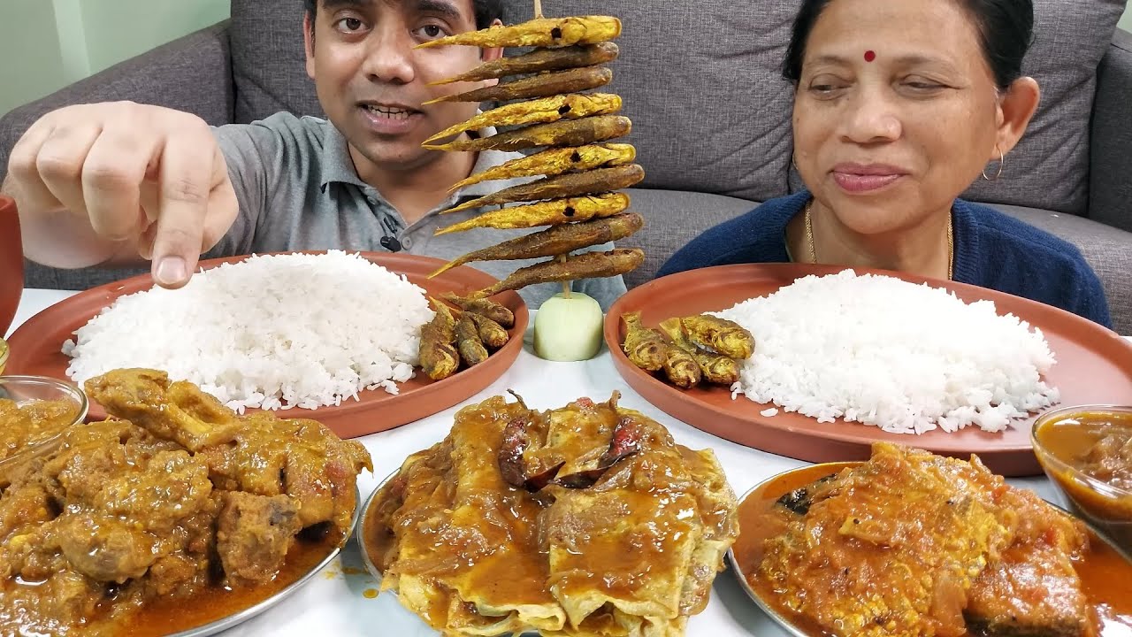 ASMR Chicken , Fish , Omelette Sunday Special Food Mukbang