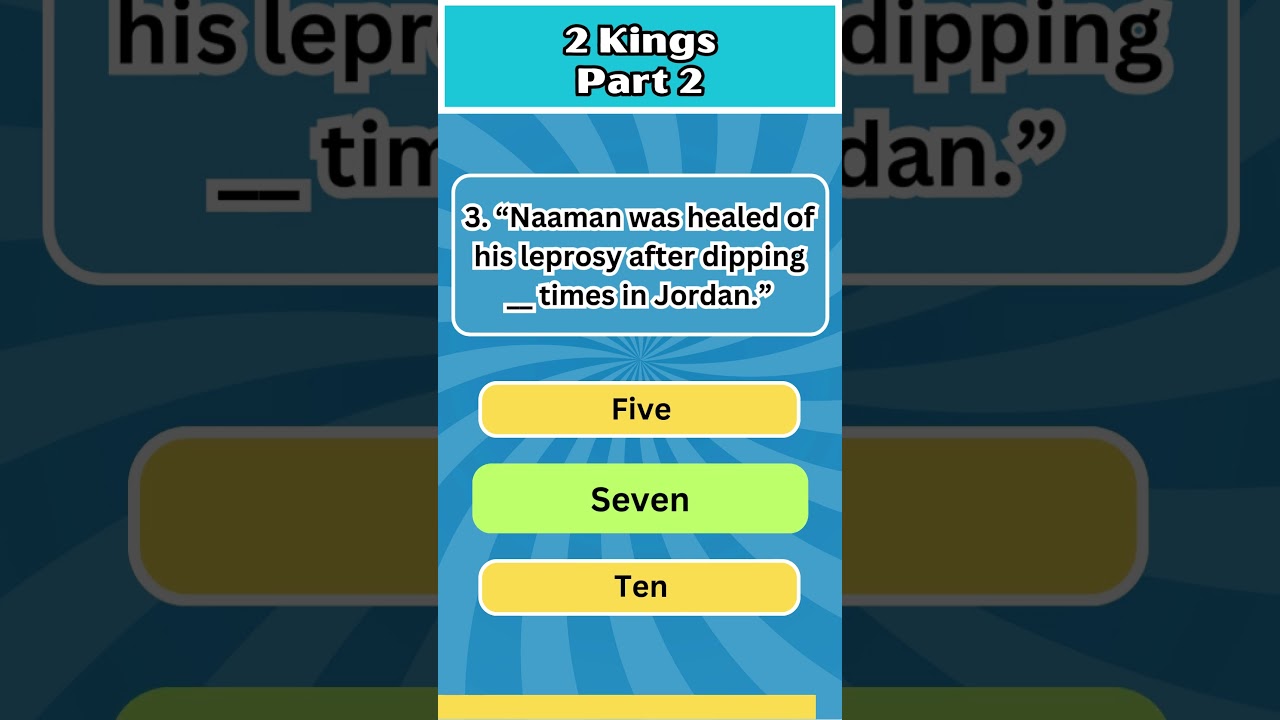Bible Trivia - 2 Kings #BibleTrivia #BibleStudy #Bible #Jesus #Christianity #Salvation #quiz #kjv