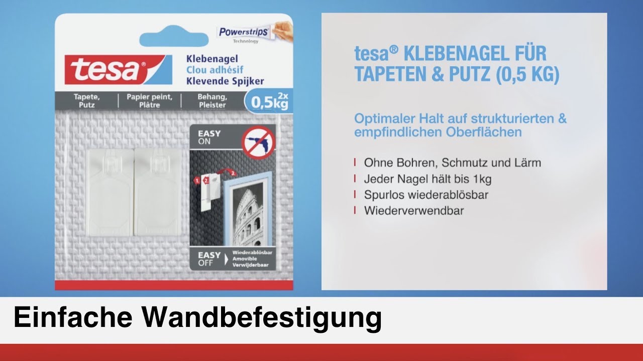 Einfache Wandbefestigung – tesa Klebenagel